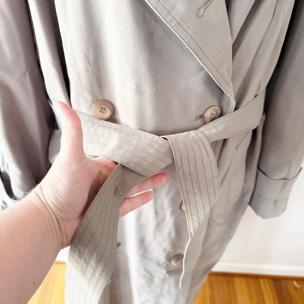 Ralph Lauren Men Double Breasted Belted Trench Coat Size 42R Old Money Luxury